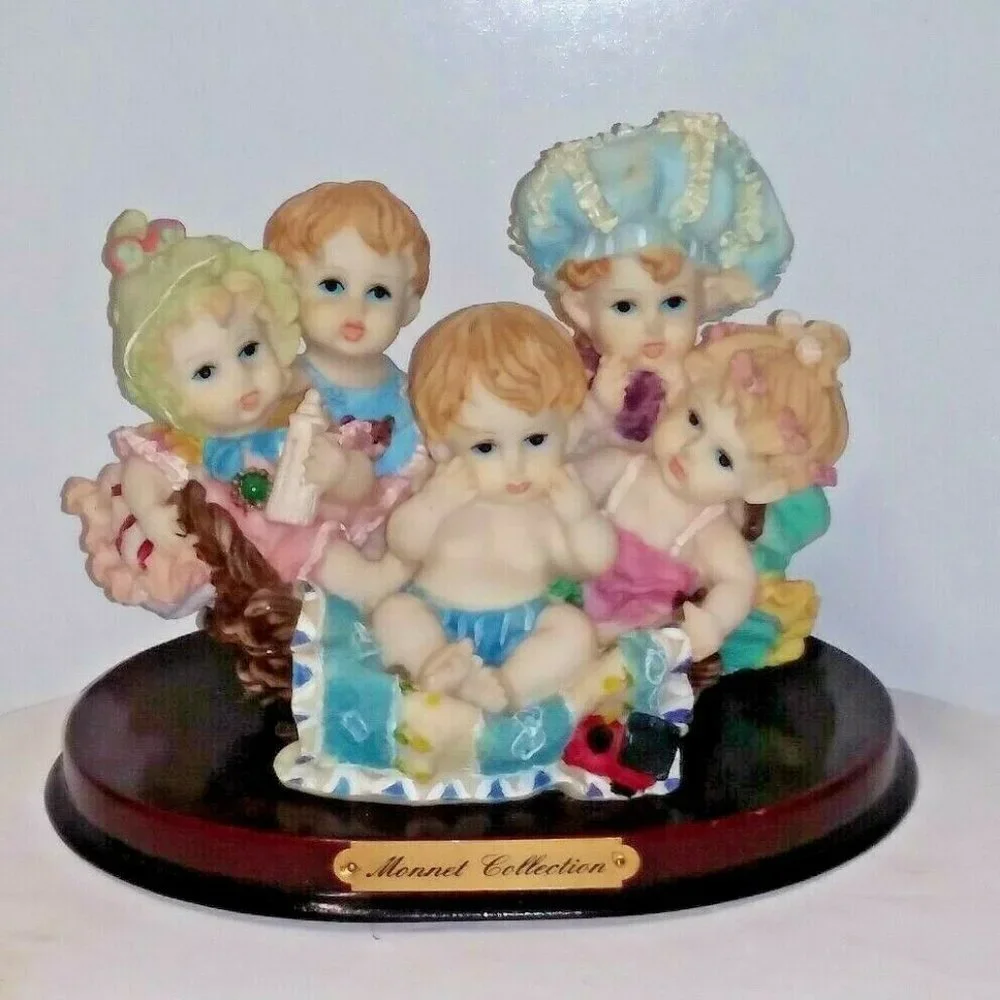 Monnet Collection Resin Figurines of Children sitting playing collectible EUC